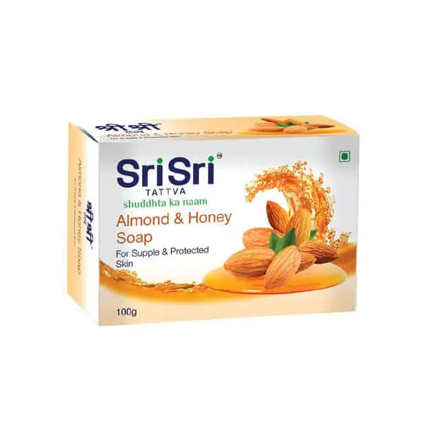 Almond Honey Soap - For Supple & Protected Skin 100g | Sri Sri Tattva - Soap