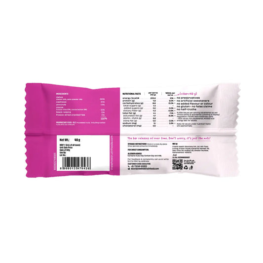 Cocoa Cranberry Fudge Bar | Pack of 1 | The Whole Truth