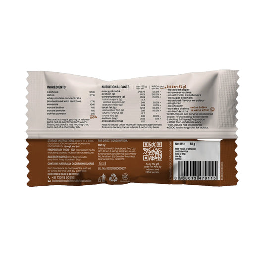Coffee Cocoa Protein Bar | Pack of 1 | The Whole Truth