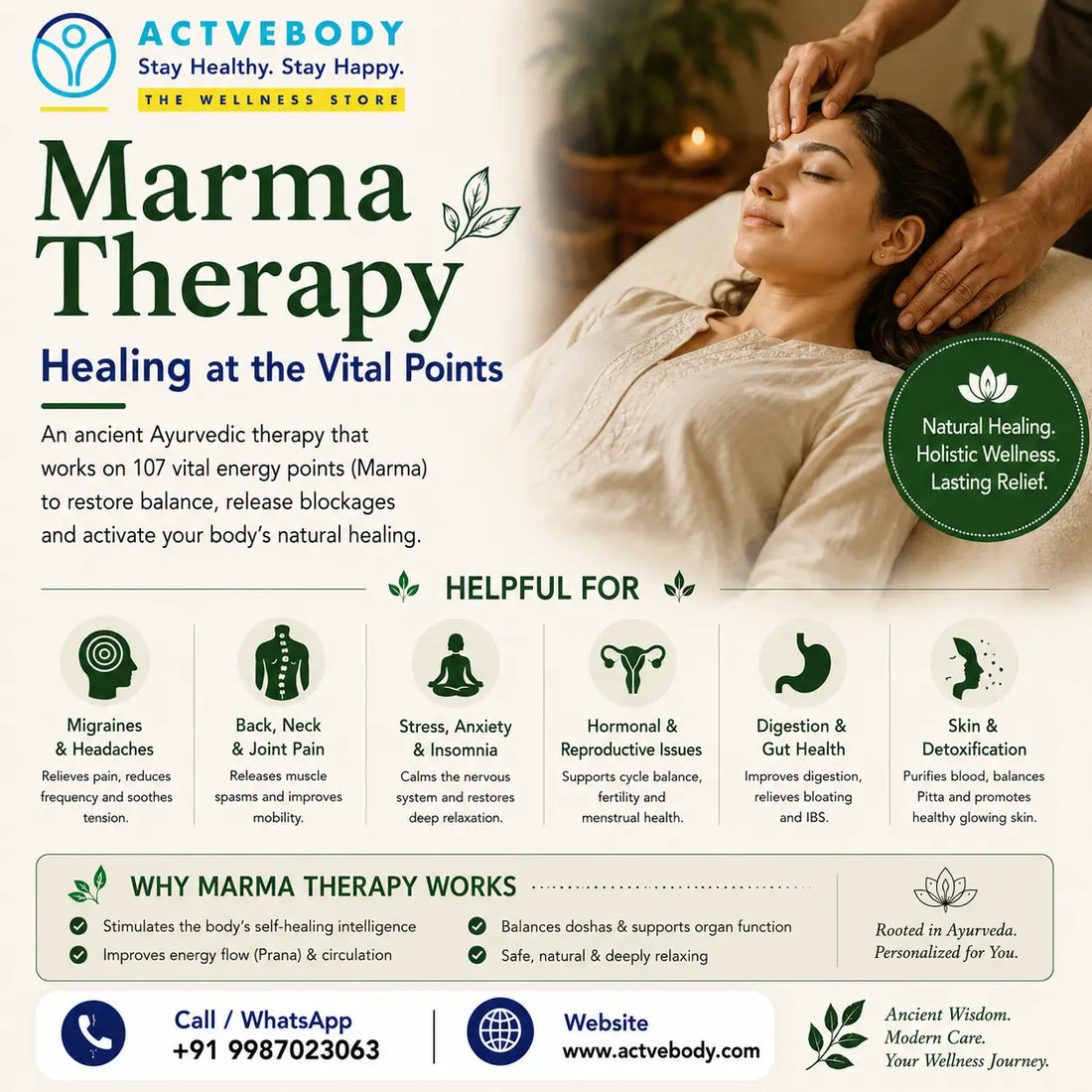Marma Therapy for Specific Conditions: Migraines, Back Pain, Anxiety, Hormones and More