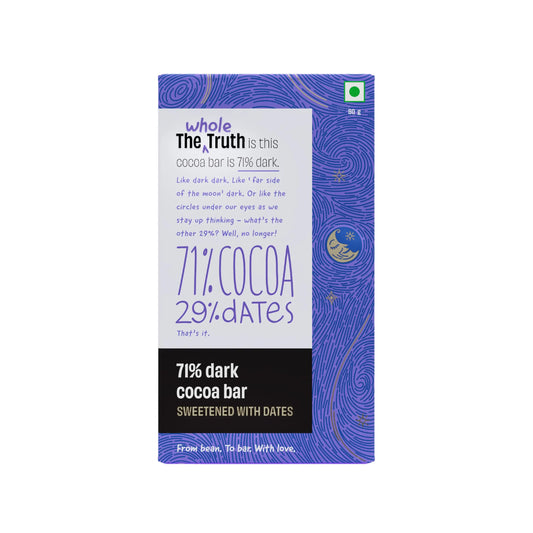 71% Dark Chocolate Sweetened with Dates | Pack of 1 | Whole The Truth
