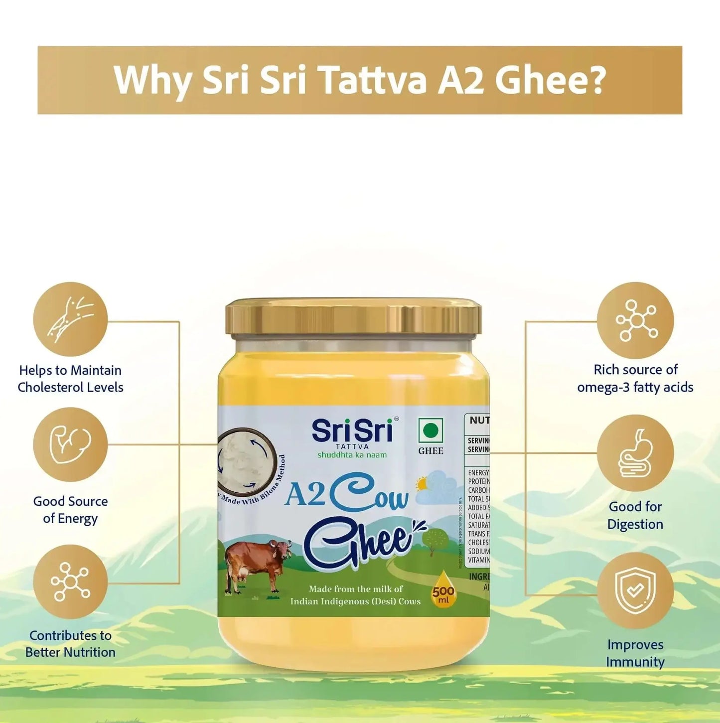 A2 Cow Ghee 250ml | Sri Sri Tattva - Ghee