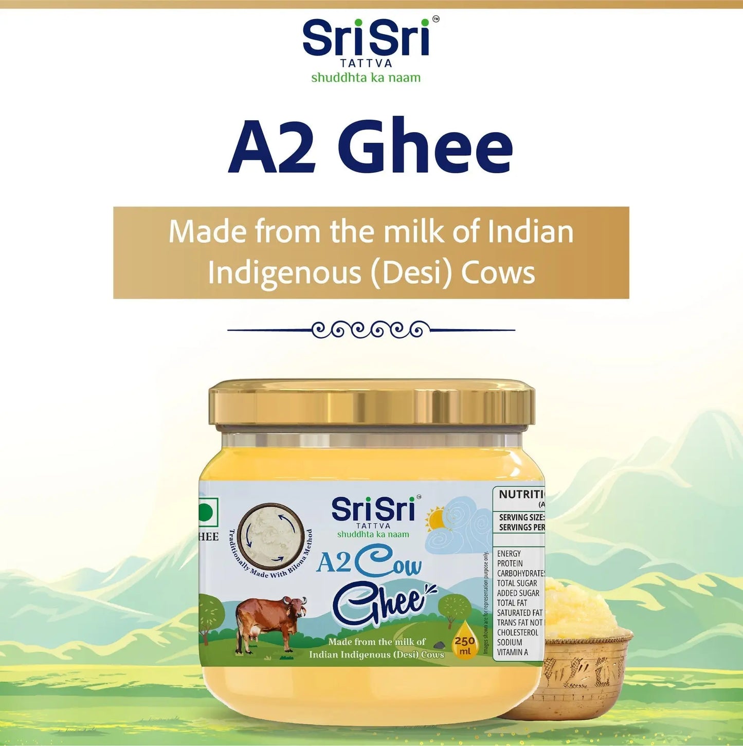A2 Cow Ghee 250ml | Sri Sri Tattva - Ghee