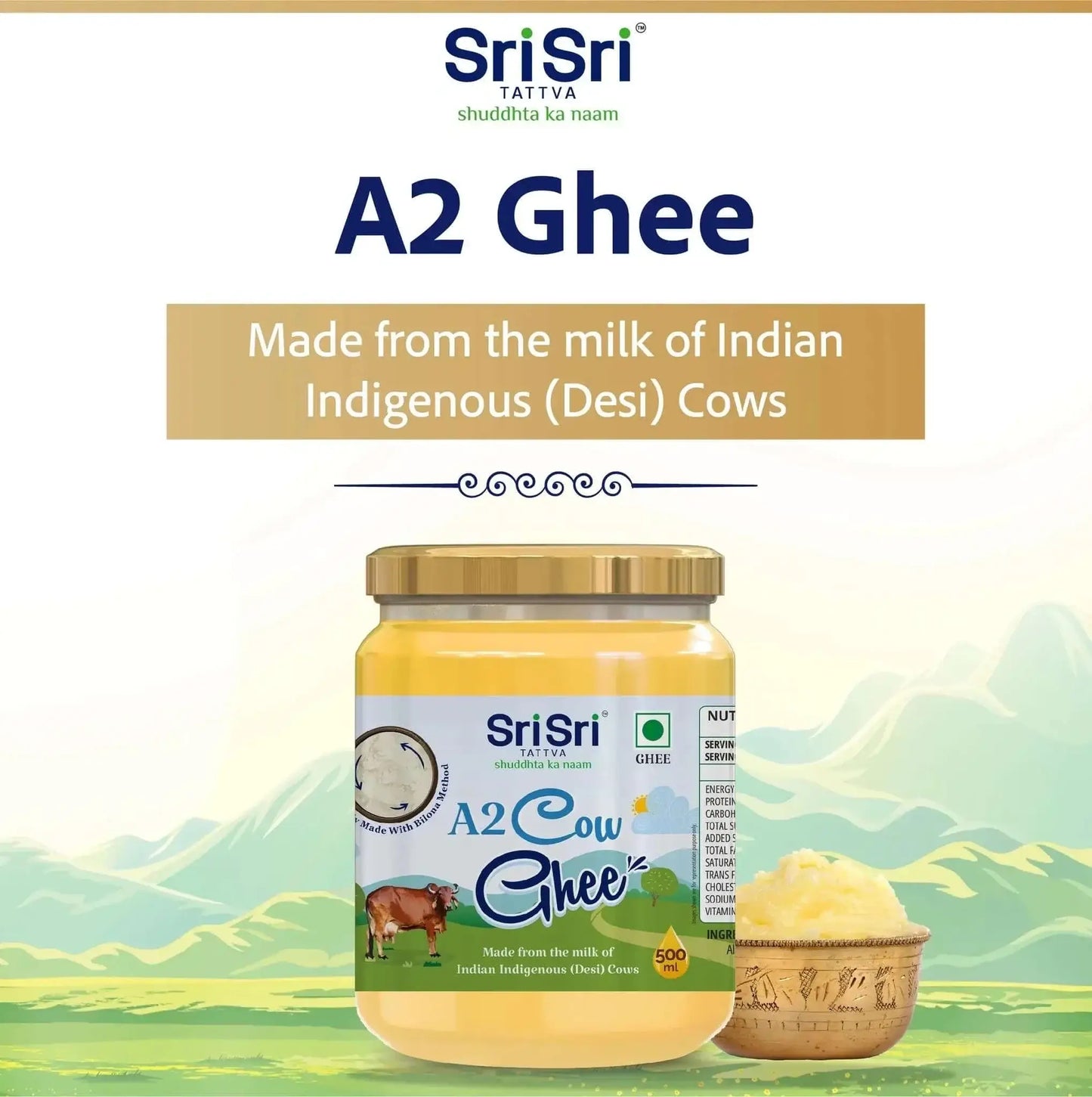 A2 Cow Ghee 500ml | Sri Sri Tattva - Ghee