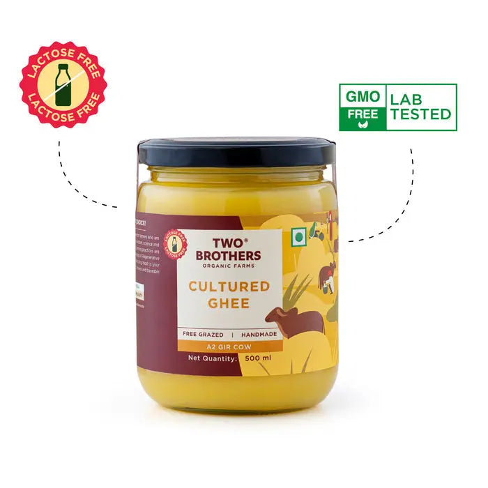 A2 Gir Cow - Cultured Ghee 500ml | Two Brothers - Grocery