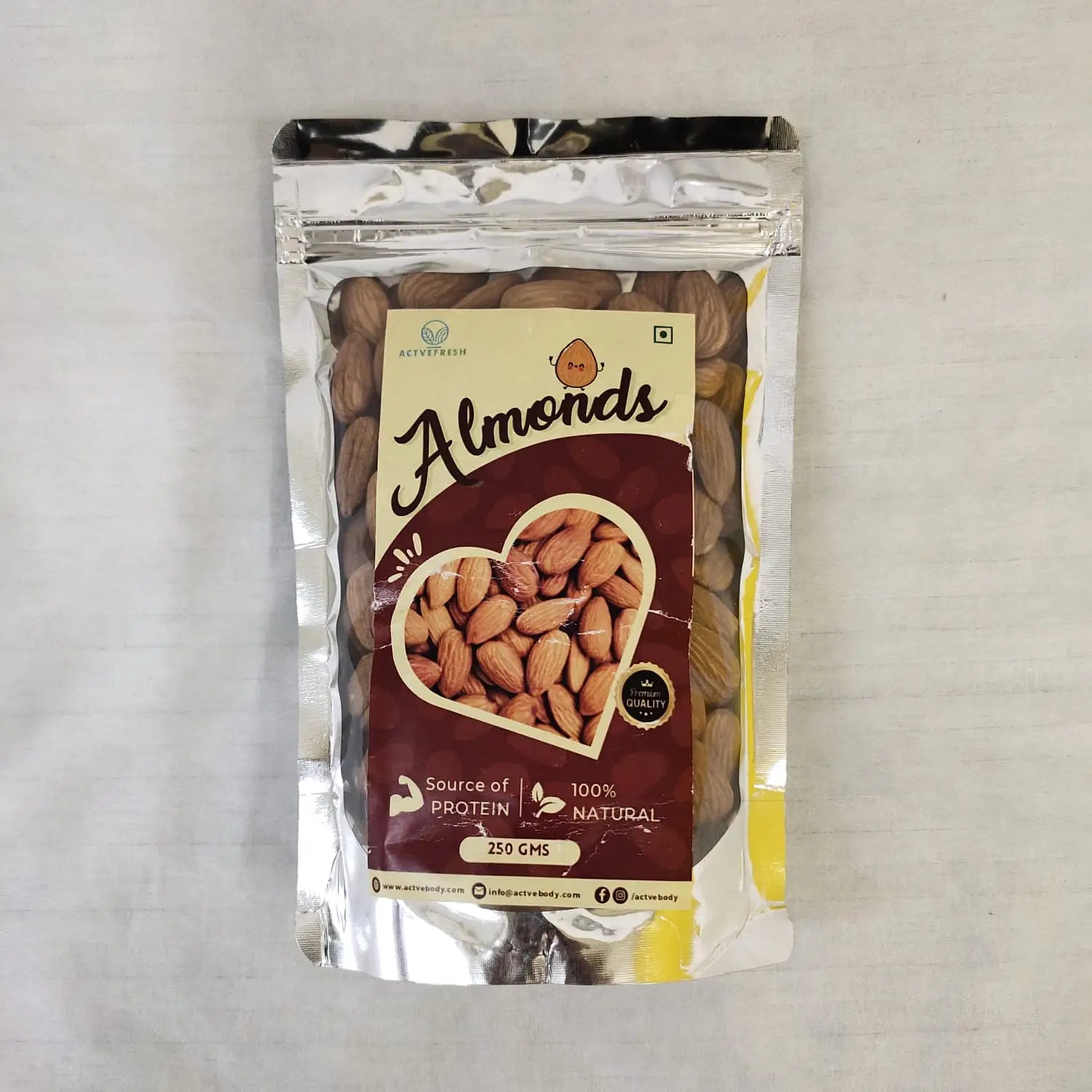 Almonds 250gm | Actvefresh - Dry Fruits