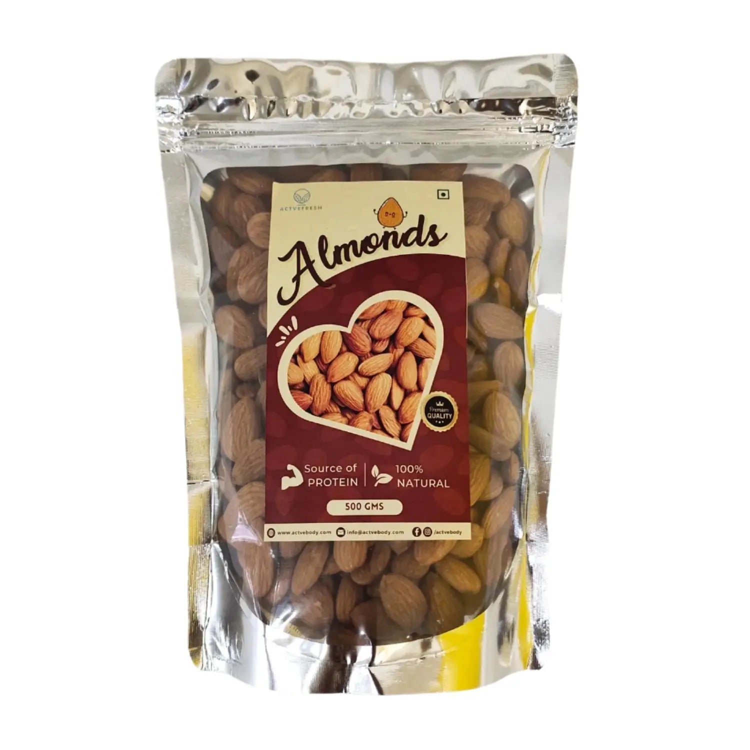 Almonds 500gm | Actvefresh - Dry Fruits