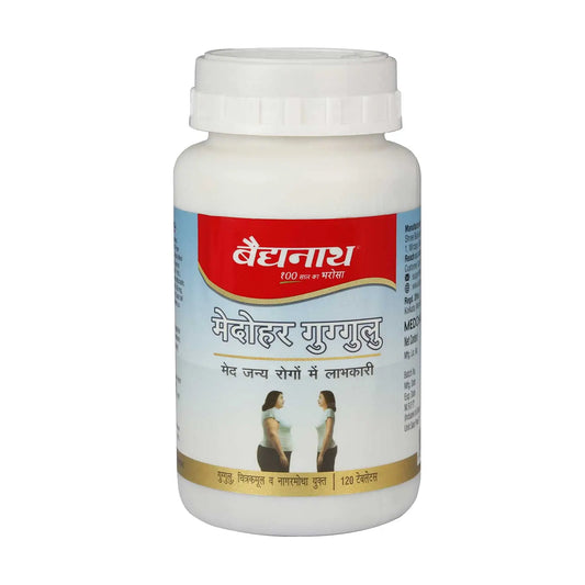 Baidyanath Medohar Guggulu 120 Tab | Enriched with Guggulu Chitrakmool and Nagarmotha - Ayurvedic Medicine