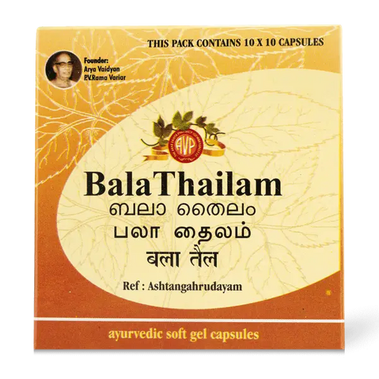 Bala Thailam Cap 10 Soft Gel Cap | Arya Vaidya Pharmacy - Ayurvedic Medicine