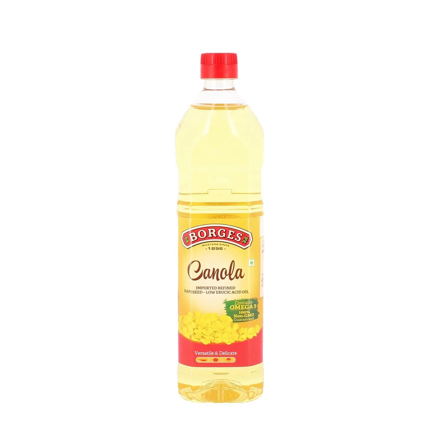 Borges Canola Oil -1L | Source of Omega 3 | 100% Non GMO | Suitable for Deep frying | Delicate flavour
