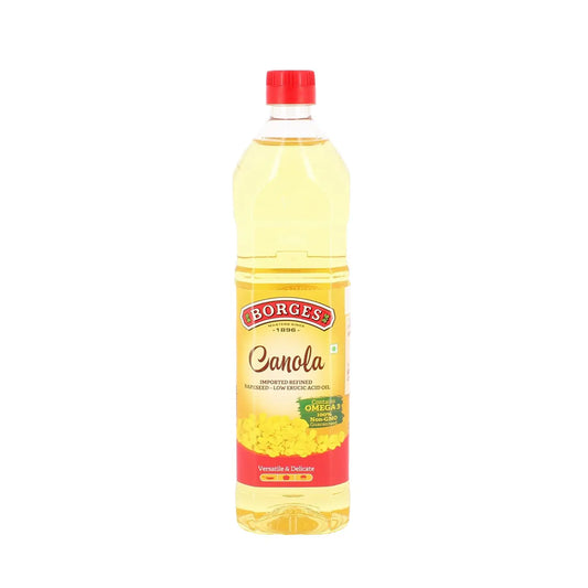 Borges Canola Oil -1L | Source of Omega 3 | 100% Non GMO | Suitable for Deep frying | Delicate flavour