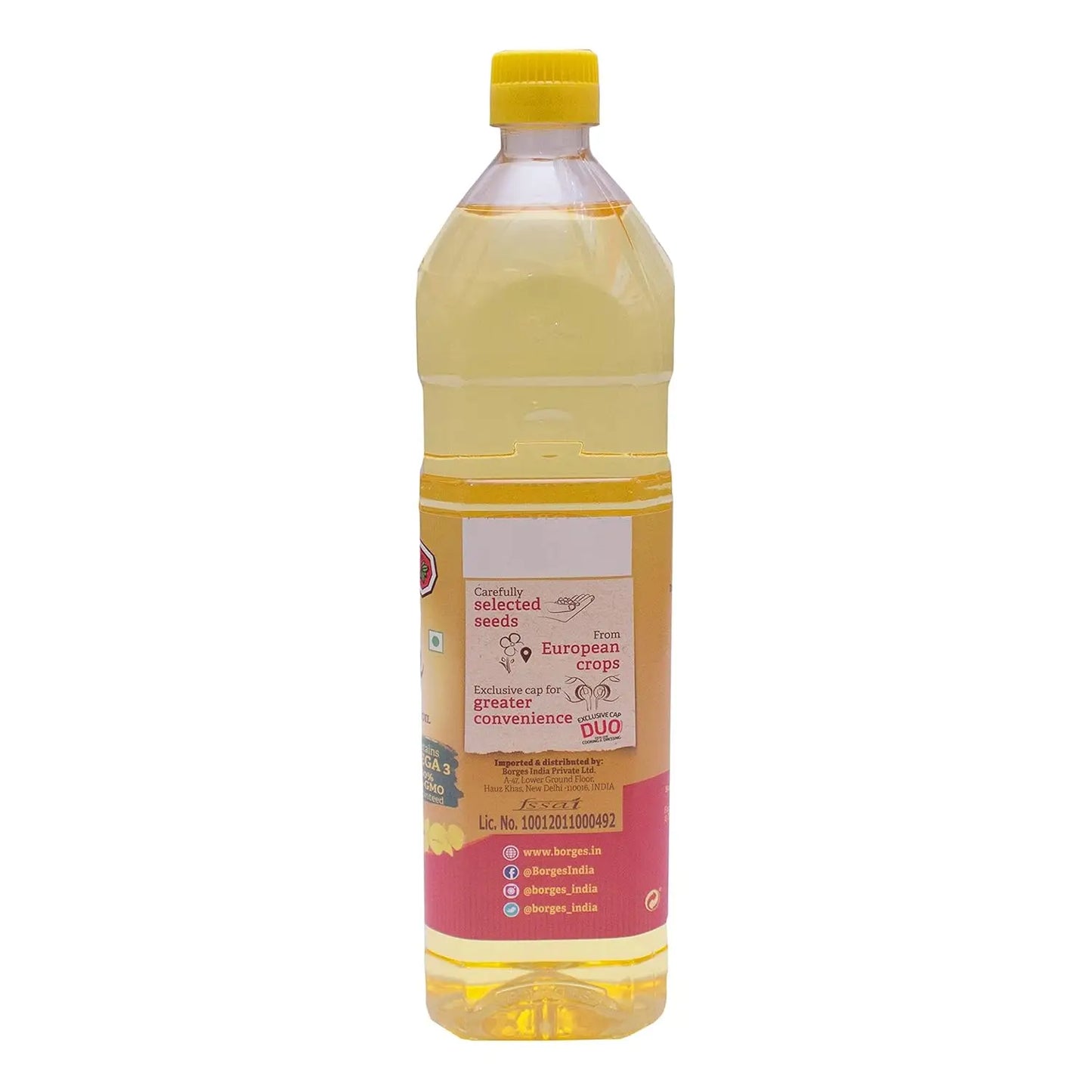 Borges Canola Oil -1L | Source of Omega 3 | 100% Non GMO | Suitable for Deep frying | Delicate flavour