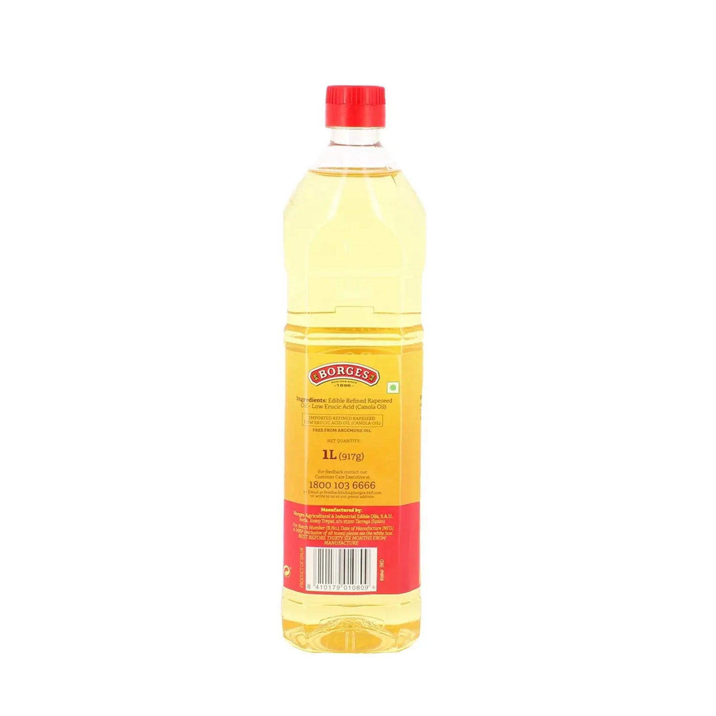 Borges Canola Oil -1L | Source of Omega 3 | 100% Non GMO | Suitable for Deep frying | Delicate flavour