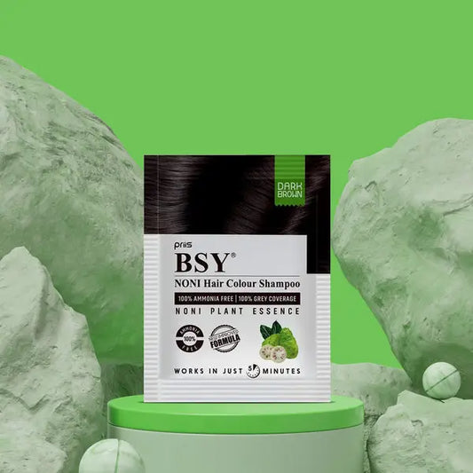 BSY Noni Hair Colour Shampoo 20ml (Dark Brown Colour) - Hair Care