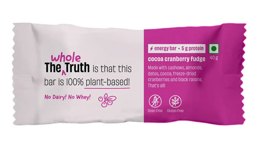 Cocoa Cranberry Fudge Bar | Pack of 1 | The Whole Truth