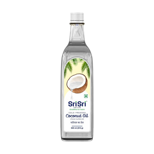Coconut Oil - 100% Pure And Unrefined Cold Pressed Oil 900ml | Sri Sri Tattva - Oils