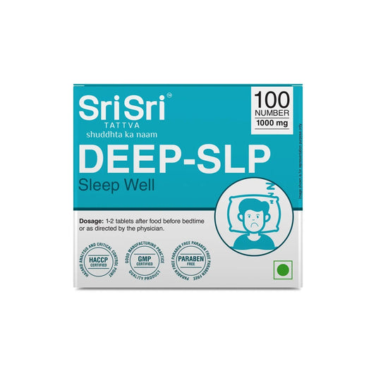 DEEP-SLP Tablets for Better Sleep 10Tabs | 1000 mg | Sri Sri Tattva - Ayurvedic Medicine