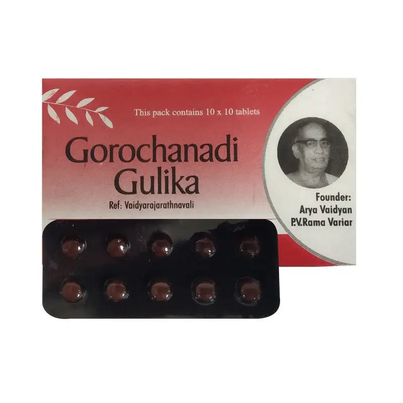 Gorochanadi Gulika 10Tabs | Arya Vaidya Pharmacy - Tablets