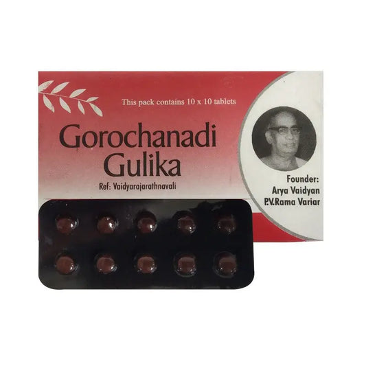 Gorochanadi Gulika 10Tabs | Arya Vaidya Pharmacy - Tablets