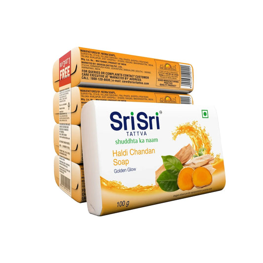 Haldi Chandan Soap | For A Golden Glow | Buy 3 Get 1 Free | 100gm Each - Soap