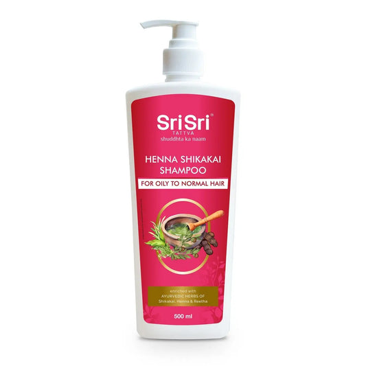 Henna Shikakai Shampoo - For Silky Smooth & Conditioned Hair (Buy 1 Get 1 Free) 500ml | Sri Sri Tattva - Shampoo