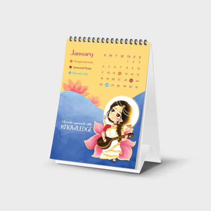 Illustrated Table Top Calendar 2026 - Calendar