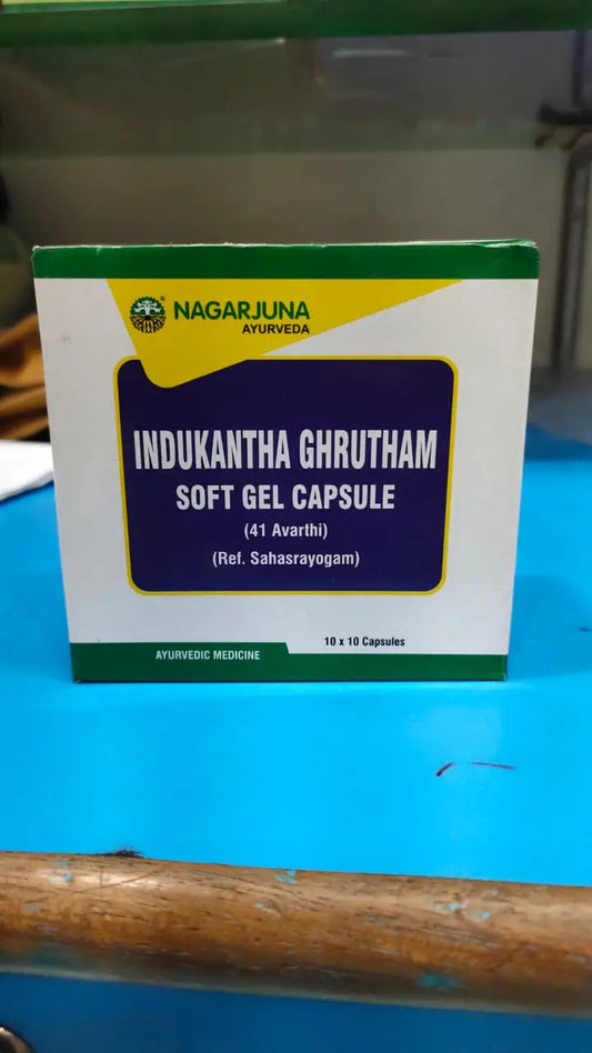 INDUKANTHA GHRUTHAM 10 SOFT GEL CAPSULE | Nagaruna - Ayurvedic Medicine