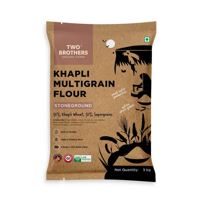 Khapli Multigrain Atta 1kg | Two Brothers - Grocery