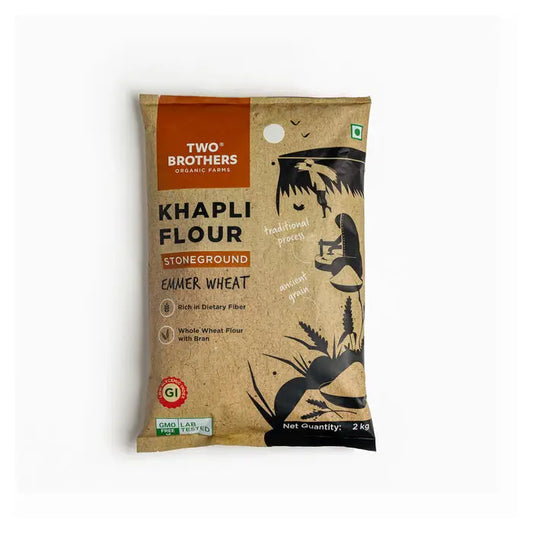 Khapli Wheat Atta (Emmer Wheat Flour) Atta Stone Ground 1kg | Two Brothers - Grocery