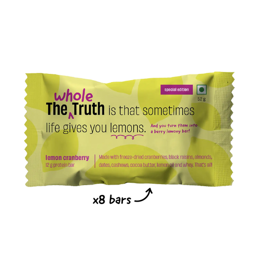 Lemon Cranberry Protein Bar | Pack of 1 | The Whole Truth
