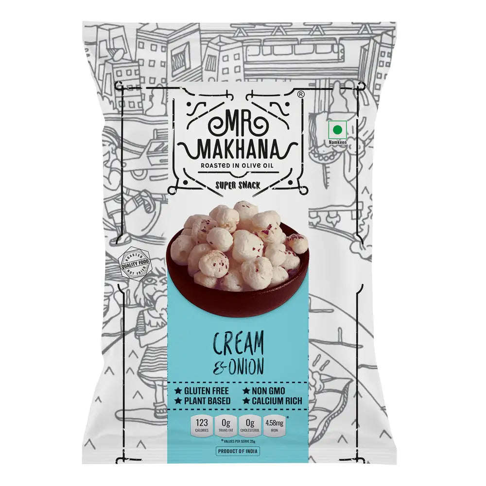 Makhana Cream & Onion 65g | Mr Makhana - snacks