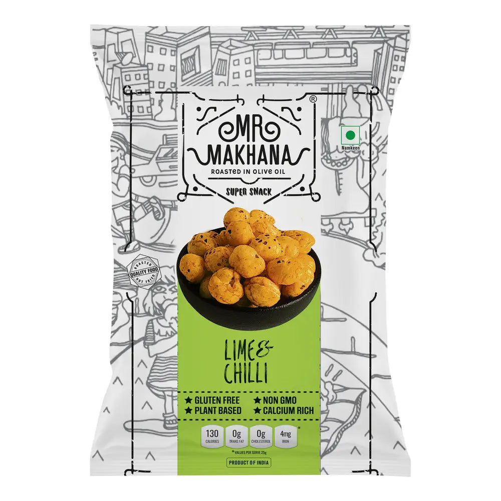 Makhana Lime & Chilli 65g | Mr Makhana - snacks