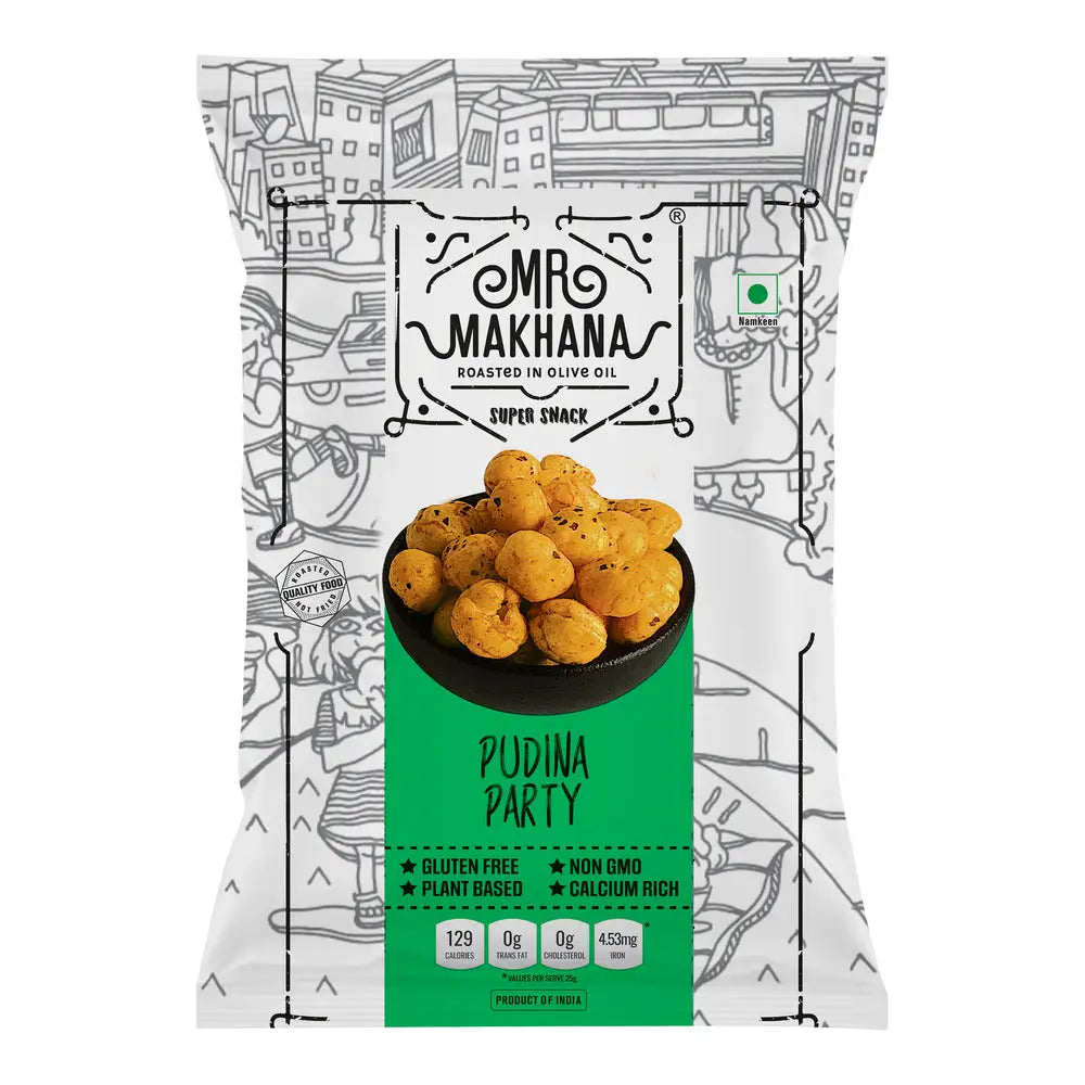 Makhana Pudina Party 65g | Mr Makhana - snacks