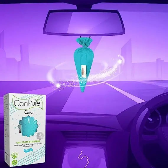 Mangalam CamPure Camphor Cone (Original & Bhimseni) Pack Of 2 - Room Car and Air Freshener & Mosquito Repellent - Home