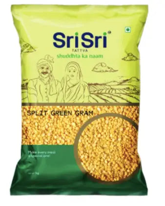 Moong Dal - Split Green Gram 1kg | Sri Sri Tattva - Grocery