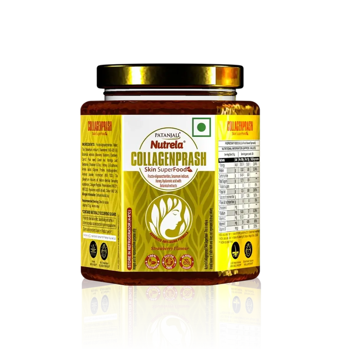 Nutrela Collagenprash Skin Super Food Strawberry 400g | Patanjali Nutrela