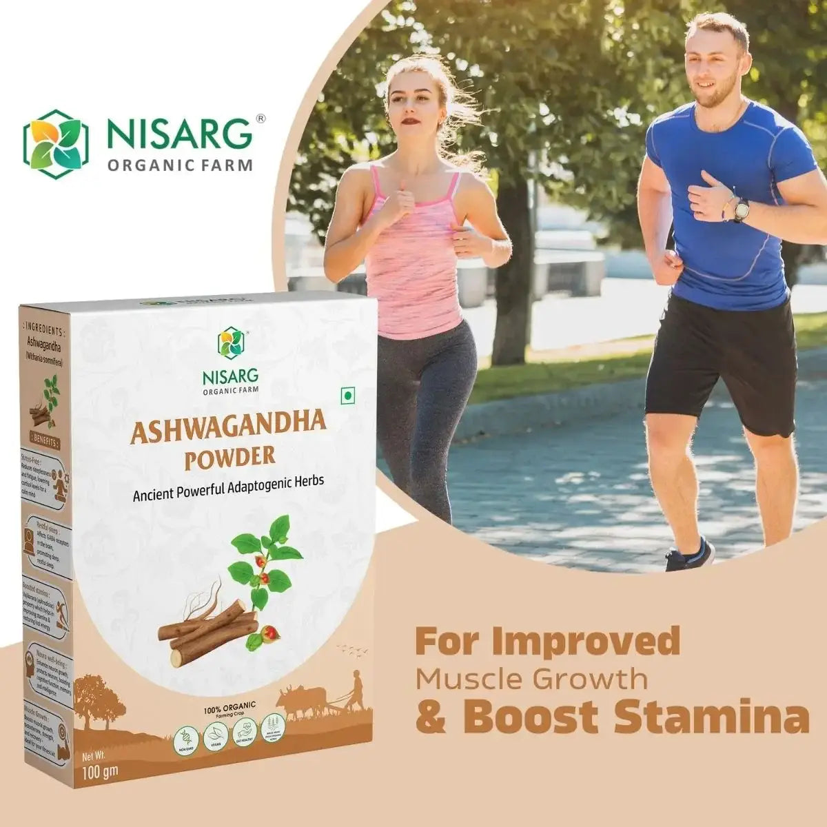 Organic Ashwagandha Powder (Churna) 100g | Nisarg Organic Farm