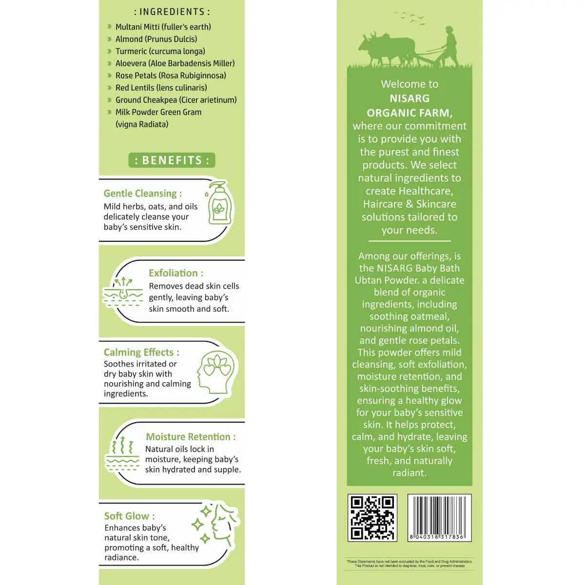 Organic Baby Bath Ubtan 100g | Nisarg Organic Farm