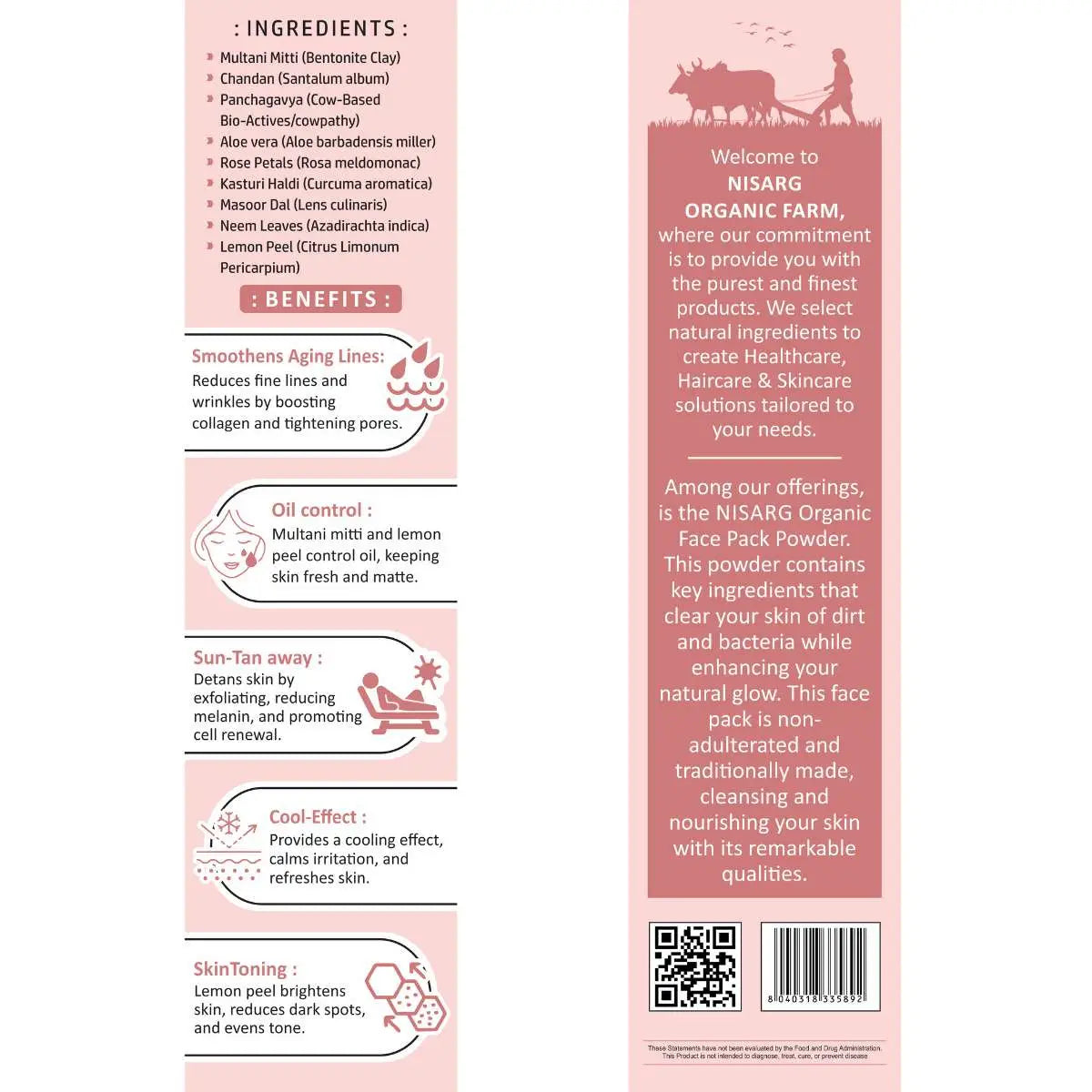 Organic Face Pack | Organic Face Cleanser 100g | Nisarg Organic Farm