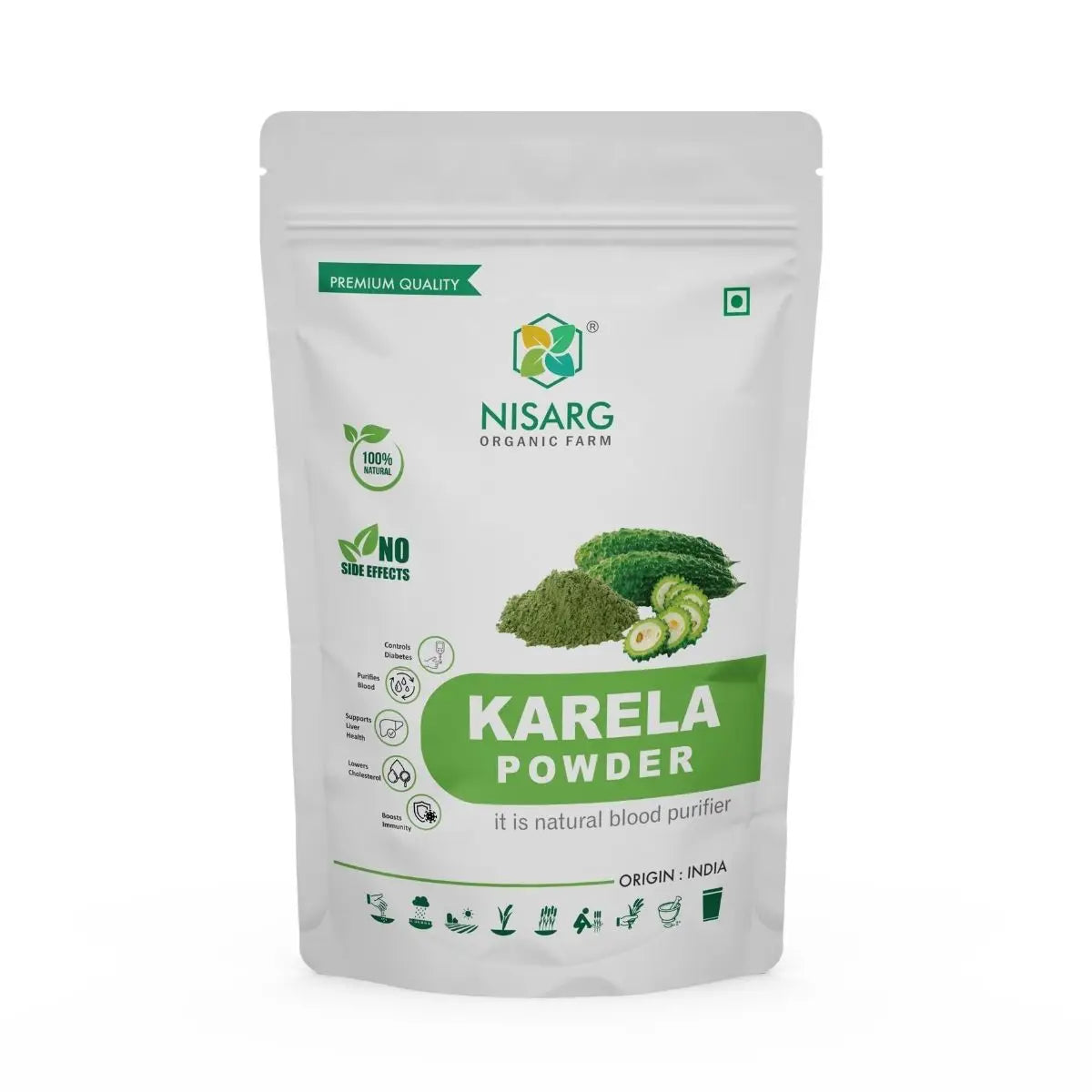 Organic Karela/ Bitter Gourd Powder 100g | Nisarg Organic Farm