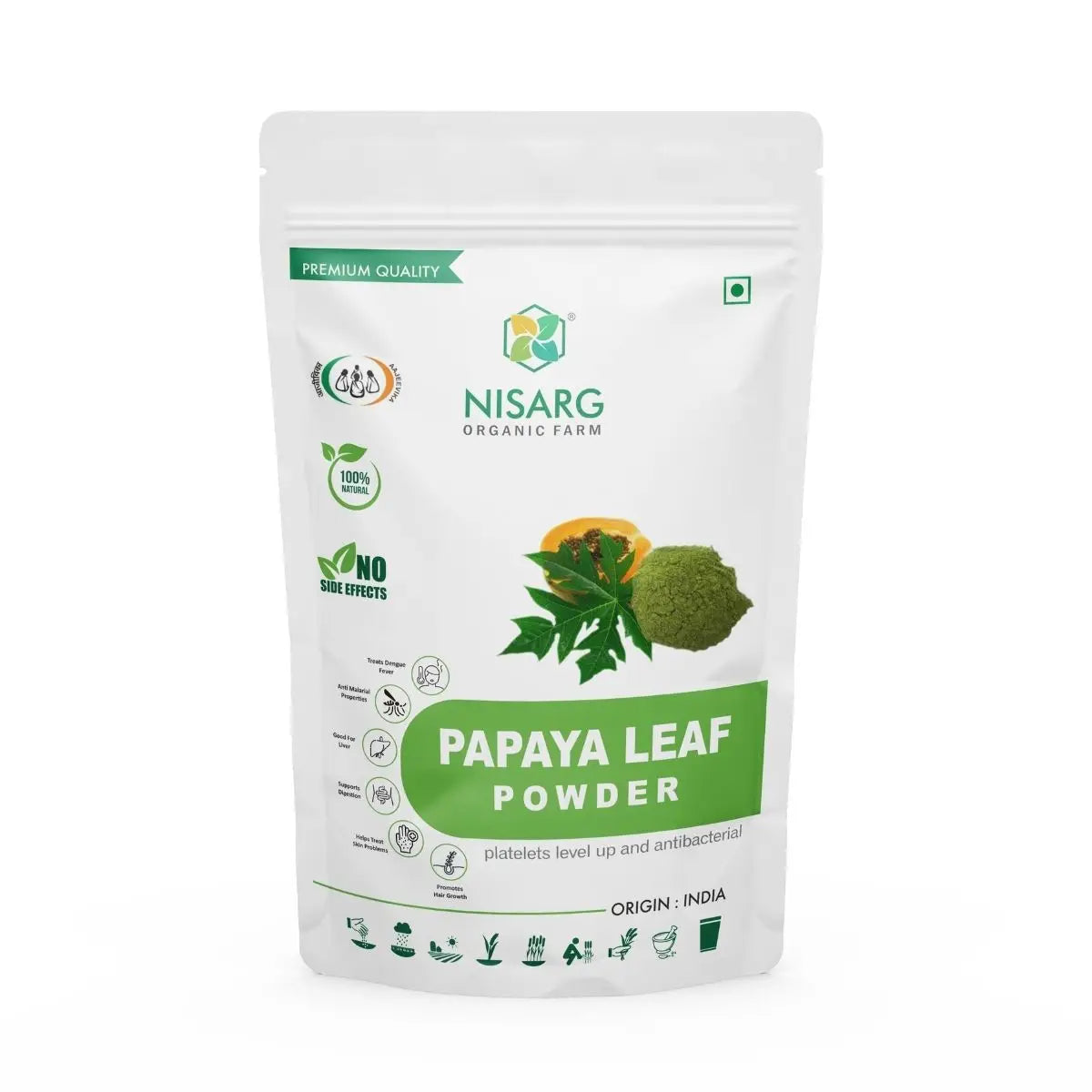 Papaya Leaf Powder 100g | Nisarg Organic Farm