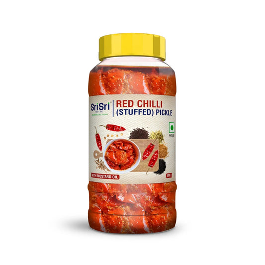 Red Chilli (Stuffed) Pickle 500g | Sri Sri Tattva - Grocery