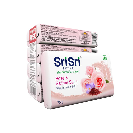 Rose & Saffron Soap | Silky Smooth & Soft Skin | Buy 3 Get 1 Free | 75gm Each - Soap