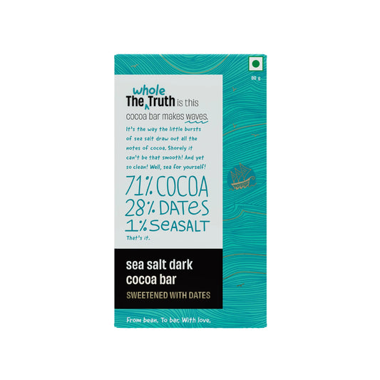 Sea Salt Dark Chocolate Sweetened with Dates | Pack of 1 | The Whole Truth