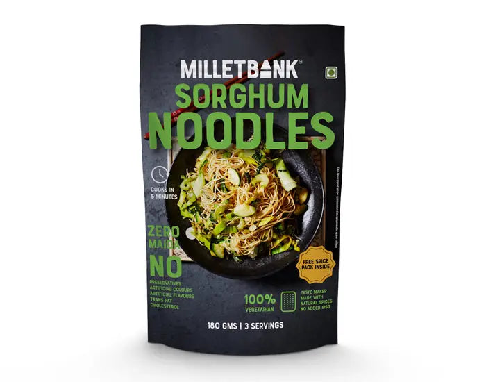 Sorghum Hakka Noodles 180g | MilletBank - snacks