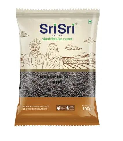 Sri Sri Tattva Black Mustard Seeds (Sarson) 100gm - Grocery