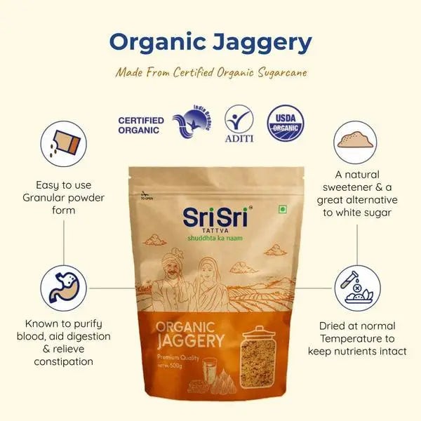 Sri Sri Tattva Organic Jaggery - 500gms - Grocery
