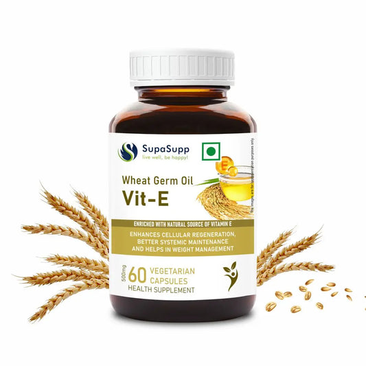 SupaSupp Wheat Germ Oil Vit - E | 60 Cap | Sri Sri Tattva - Vitamins & Supplements