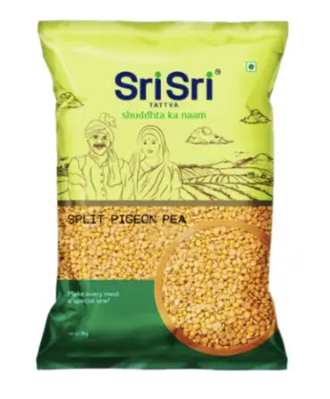 Toor Dal - Split Pigeon Pea (Non Organic) 1kg | Sri Sri Tattva - Grocery