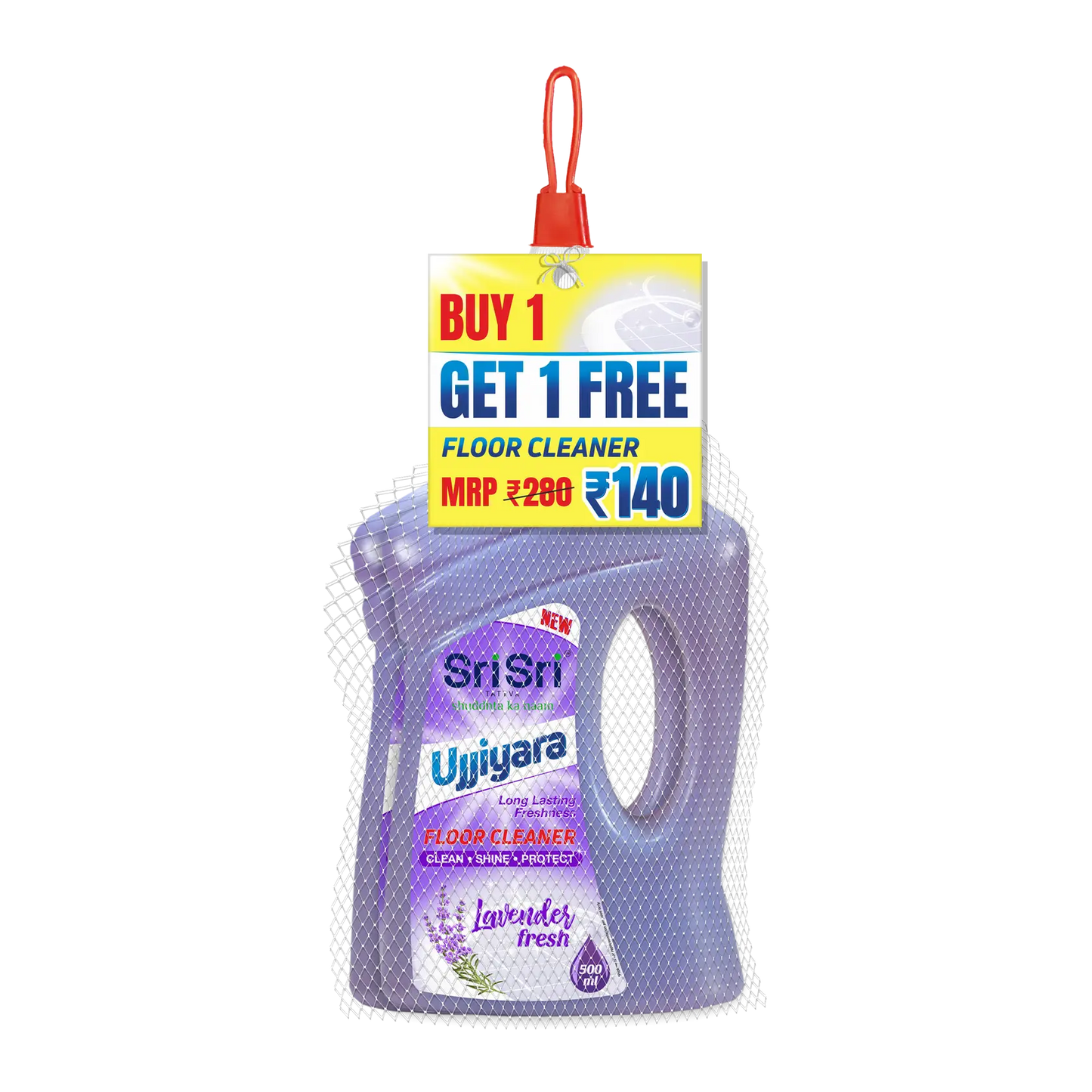 Ujjiyara Floor Cleaner Lavender Fresh - Long Lasting Freshness 500 ml (Buy 1 Get 1) | Sri Sri Tattva - Home Care